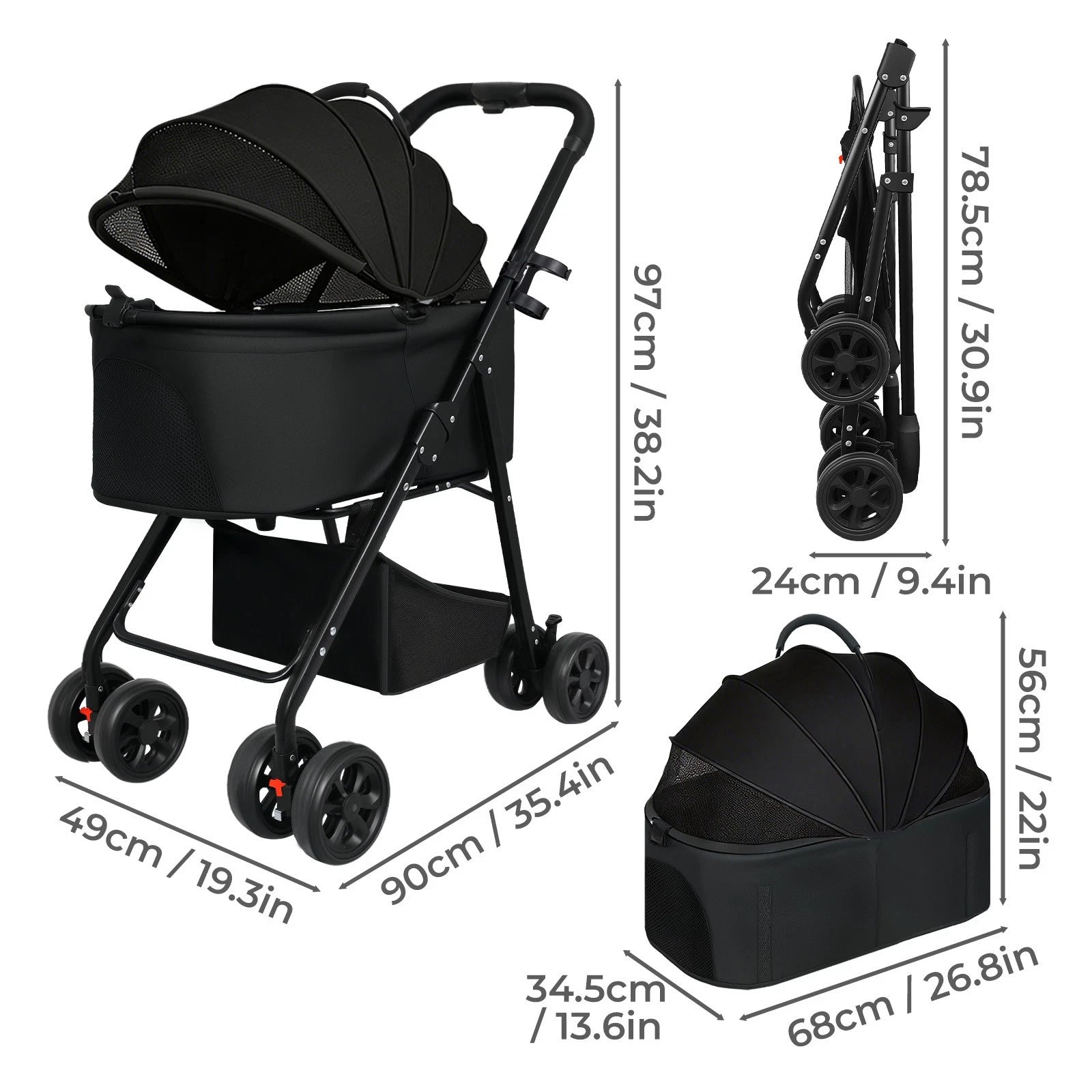 Foldable Pet Pram/Stroller